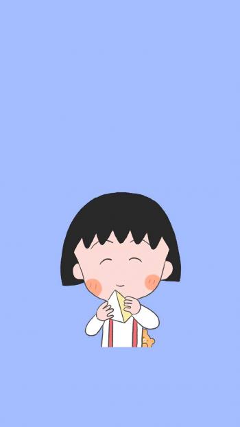 小清新樱桃小丸子卡通手机壁纸第6张