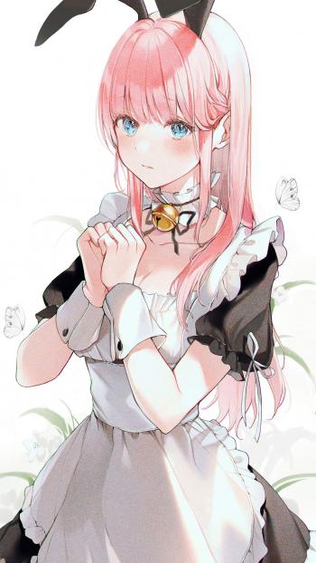 甜美马尾辫美女手机壁纸第5张