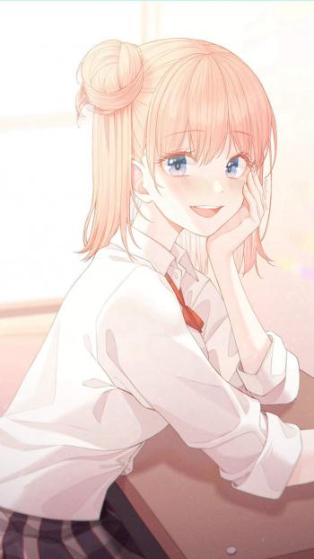 甜美马尾辫美女手机壁纸第2张