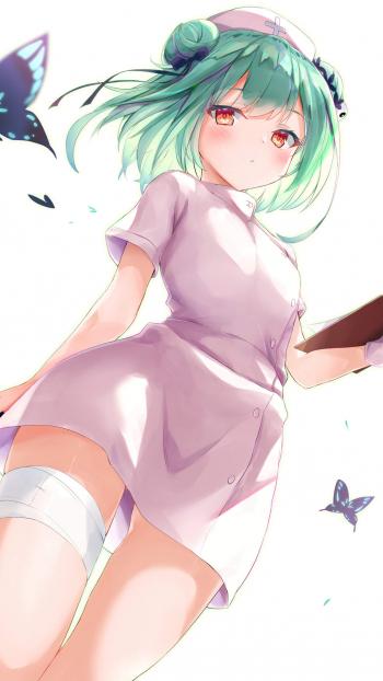 甜美马尾辫美女手机壁纸第3张