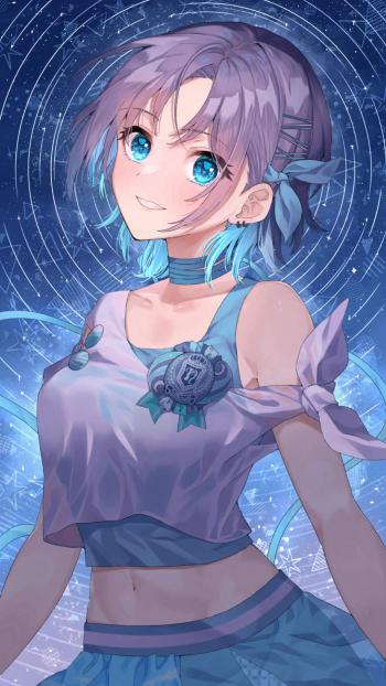 甜美马尾辫美女手机壁纸第4张