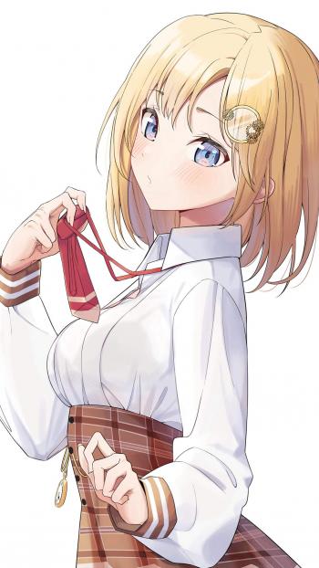甜美马尾辫美女手机壁纸第5张