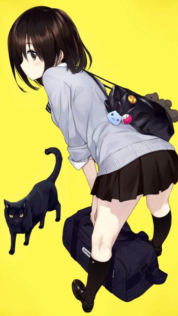 甜美马尾辫美女手机壁纸第0张