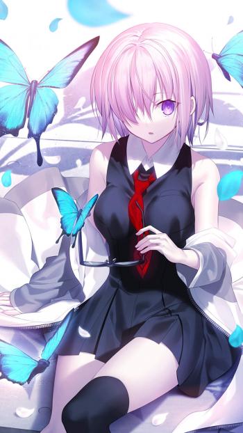 甜美马尾辫美女手机壁纸第2张