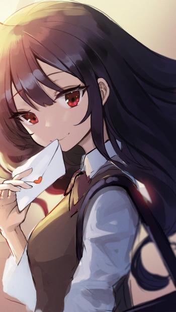 甜美马尾辫美女手机壁纸第6张