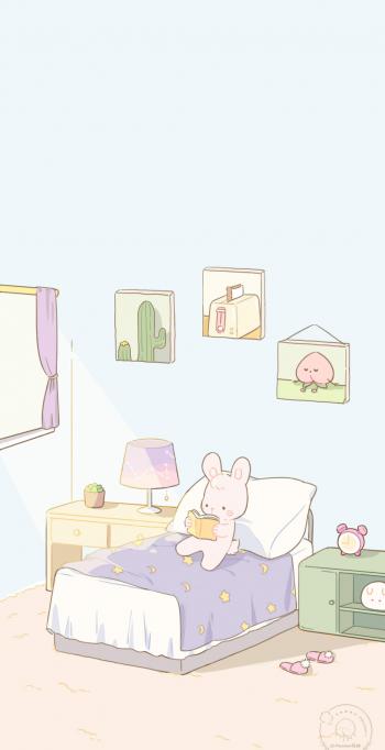 可爱云朵手绘插画高清手机壁纸第2张