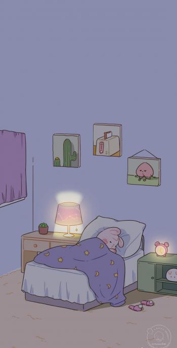 可爱云朵手绘插画高清手机壁纸第3张
