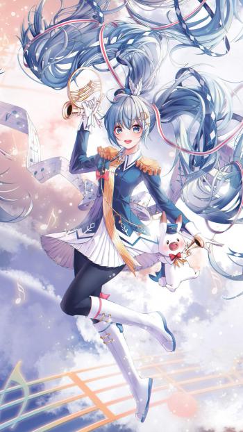 二次元性感短裙美女手机壁纸第1张