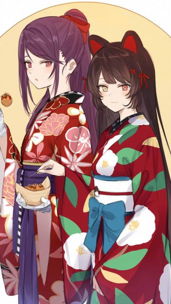二次元白发白裙性感美女手机壁纸第1张