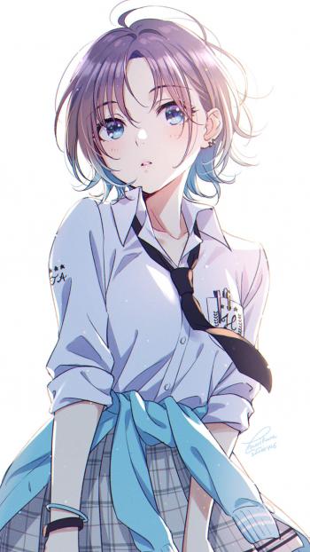 二次元性感美女同人插画手机壁纸第2张