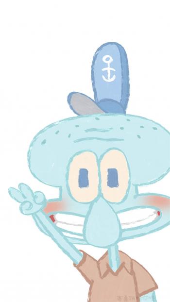 海绵宝宝可爱手绘插画高清手机壁纸第6张