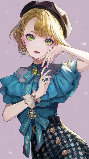 二次元兽耳白发美女手机壁纸第1张