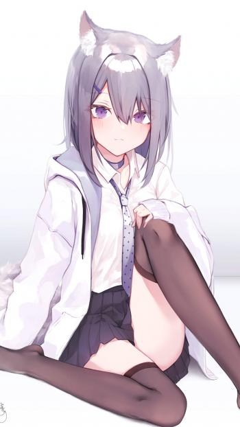 二次元黑丝美腿美女手机壁纸第0张