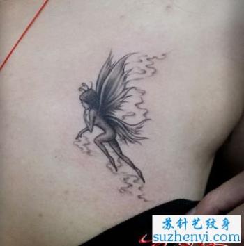 女孩子胸部精灵纹身图案_胸部纹身图案大全_纹身图吧第0张