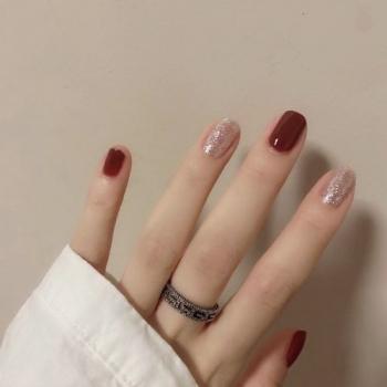 纯色美甲 纯色美甲图片显手白第3张