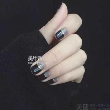 黑色指甲油美甲图案黑色的指甲油图片第3张