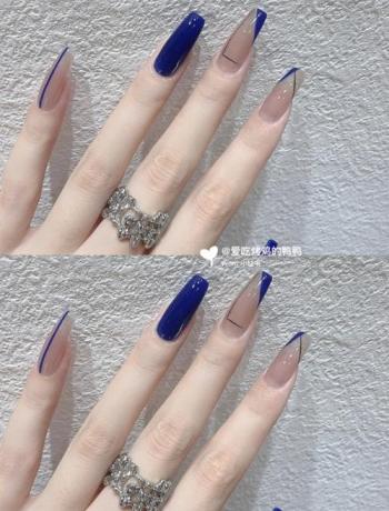 蓝美甲图片 _ 第(3)张