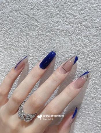 蓝美甲图片 _ 第(5)张