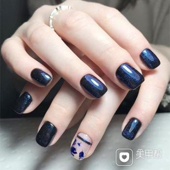 蓝美甲图片 _ 第(16)张