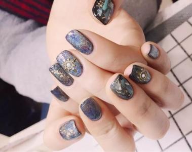 蓝美甲图片 _ 第(10)张