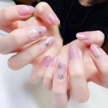 半甲美甲 美甲图片半甲简单图片第4张