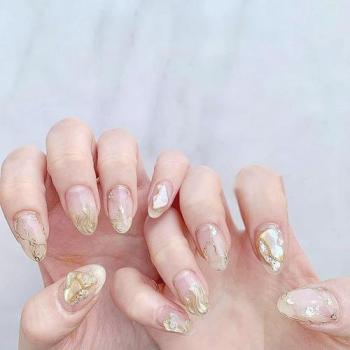金色美甲图片 金银色美甲图片第4张