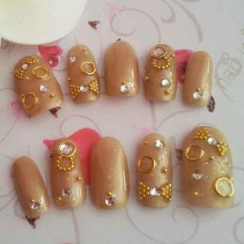 金色美甲图片 金银色美甲图片第6张