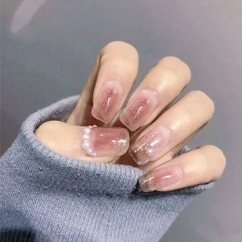 橙美甲图片 _ 第(2)张