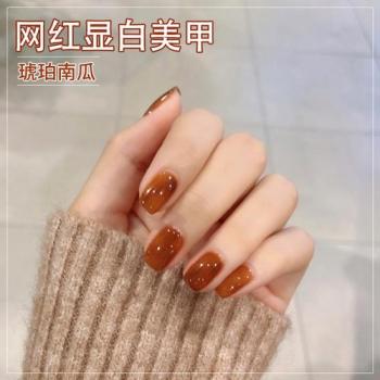 南瓜色美甲图片南瓜橘色美甲第0张