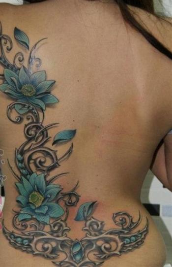 侧腰纹身女 女生侧腰上黑色的凤凰纹身图片第3张