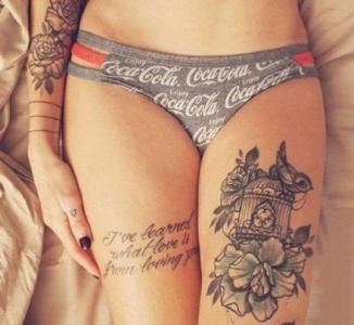 侧腰纹身女 女生侧腰上黑色的凤凰纹身图片第3张