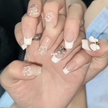 法式边美甲 法式边美甲图片白色第0张