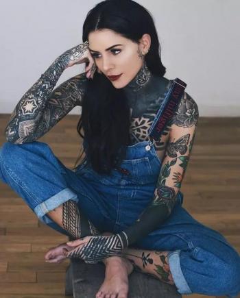 性感美女彩色纹身妩媚妖娆第3张