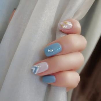 蓝美甲图片 _ 第(14)张