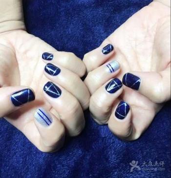 蓝美甲图片 _ 第(20)张
