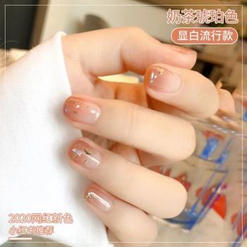 纯色美甲 纯色美甲图片显手白第6张