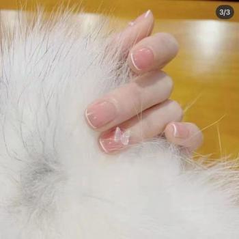 白色法式美甲图片最新 乳白色法式美甲图片第6张