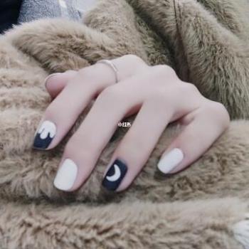 黑白美甲 黑白美甲图片大全简单新款第2张