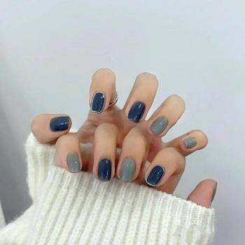 黄色美甲 白色美甲图片款式第1张