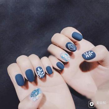 蓝美甲图片 _ 第(10)张