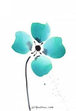 Karen Faulkner水彩一花一叶小清新手绘插画图片