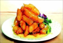四川美食拔丝香蕉图片