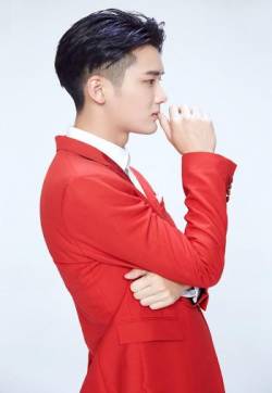 高清辽宁省铁岭男明星熊梓淇禁欲系红色西装写真图片图片