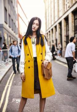 高清女星超模少女王新宇冬日街拍写真图片