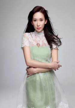 林志玲蕾丝抹胸长裙迷人写真图片