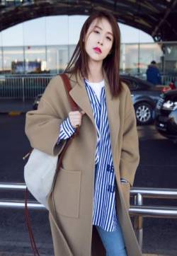 中国内地陕西西安影视女演员歌手贾青2018纽约时装周高清机场图片