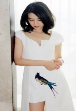 高清中国内地影视北京女演员高圆圆白色长裙纯白唯美写真图片