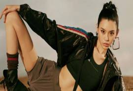 中国内地上海女模特奚梦瑶嘻哈运动风时尚杂志封面大片
