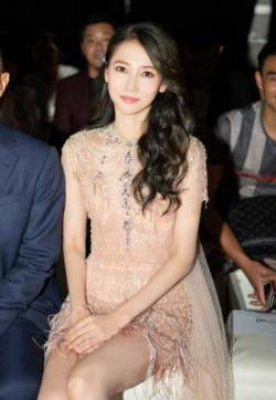 大陆广西壮族自治区百色弦子裸色羽毛裙优雅写真图片