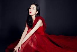 中国大陆江苏省苏州知名女演员韩雪红裙性感优雅写真图片
